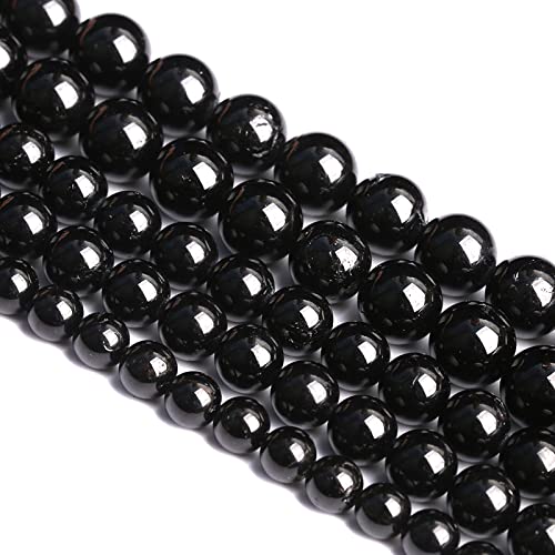 4 mm, 88 Stück natürliche schwarze Turmalin-Edelsteine, Klasse A, Perlen für Schmuckherstellung, DIY-Armband, Kristall, 1 Strang 4 mm, 88 Stück natürliche schwarze Turmalin-Edelsteine, Klasse A, Perlen für Schmuckherstellung, DIY-Armband, Kristall, 1 Strang von Generisch