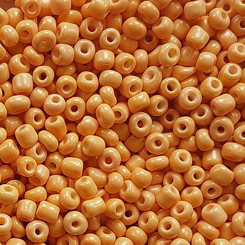 [45,00 Euro/kg] Glasperlen Rocailles apricot orange Perlen Glas Größe 4mm, Menge 20 Gramm DIY Schmuckherstellung Seed Beads Schmuck von Generisch