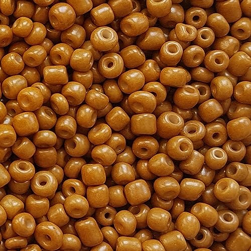 [45,00 Euro/kg] Glasperlen Rocailles sugar almond braun Perlen Glas Größe 4mm, Menge 20 Gramm DIY Schmuckherstellung Seed Beads Schmuck von Generisch