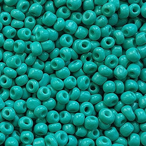 [45,00 Euro/kg] Glasperlen Rocailles viridian grün Perlen Glas Größe 4mm, Menge 20 Gramm DIY Schmuckherstellung Seed Beads Schmuck von Generisch