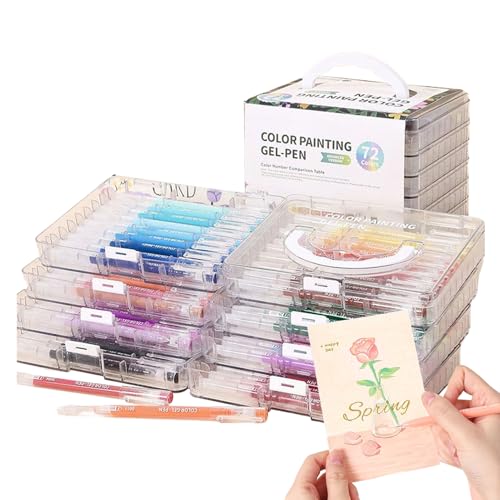45/72/99 Farben Gel -Stift -Set, Gel -Stifte Marker, Marker -Kunstzubehör, lebendiges und glattes Schreiben, umfasst eine praktische Speicherbox, 99x Farbe, ideal für Journaling und Scrapbooking 45/72/99 Farben Gel -Stift -Set, Gel -Stifte Marker, Marker -Kunstzubehör, lebendiges und glattes Schreiben, umfasst eine praktische Speicherbox, 99x Farbe, ideal für Journaling und Scrapbooking von Generisch