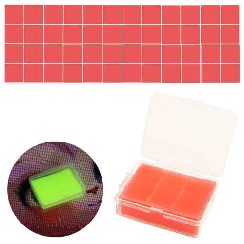 48pcs Diamond Art Painting Luminous Glue Clays, DIY Diamond Paint Wax Holder Case with Clay Storage Box for Diamond Art Painting Embroidery Accessories-Red von Generisch