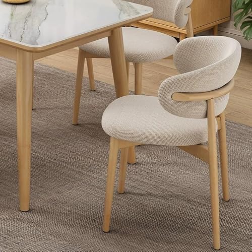 4er Set Moderne Esszimmerstühle aus Holz, Polsterstoff, Küchenstuhl mit Fußrasten, Beige, Bauernhaus-Stil, Esszimmermöbel 4er Set Moderne Esszimmerstühle aus Holz, Polsterstoff, Küchenstuhl mit Fußrasten, Beige, Bauernhaus-Stil, Esszimmermöbel von Generisch