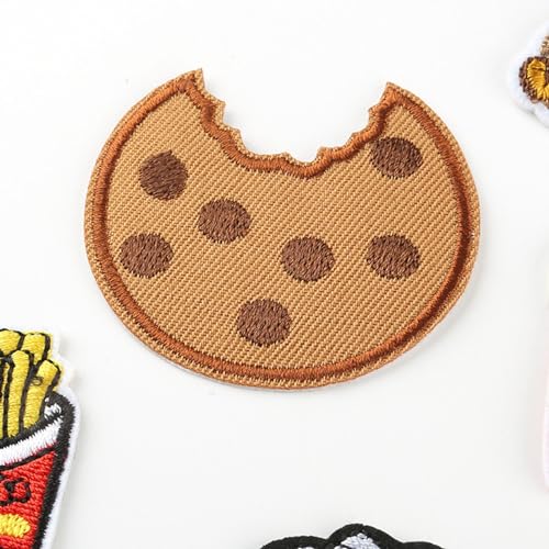 5 Stück Cookies Kekse Aufbügler Patches Kekse Applikationen Aufkleber Gestickte Dekorative Patches DIY Nähen Dekoration für Jacke, Hüte, Schuhe, Taschen, Kleidung (Biscuits) von Generisch