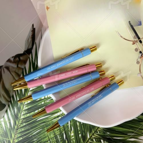 5 Stück Lustige Kugelschreiber Pen Set, Stifte Schimpfwort Tägliches Stift-Set Inspirierender Einziehbarer Gel mit Schwarzer Tinte für Freunden Kollegen Schule Büro Perfekte Weihnachten Geschenk von Generisch