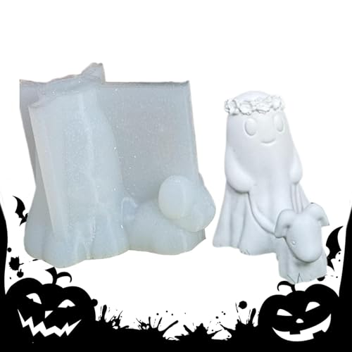 5.5X6.7X8.4cm Silikonformen Gießformen 3D Niedliche Geist Silikonform Halloween Geist Silikon Epoxy Gießform Geist Gießformen Geister-Harzformen Halloween Dekoration Basteln Für Gipsornamente von Generisch