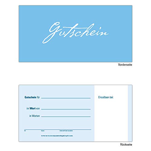 50 Gutscheine Gutscheinkarten Geschenkgutscheine – edel neutral Hellblau von Generisch