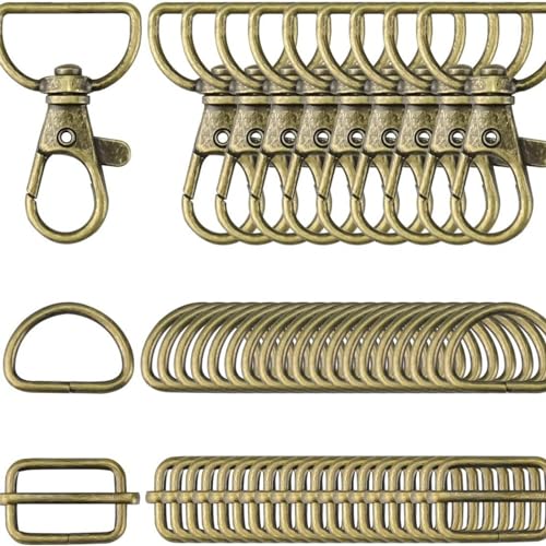 50 Stück Metall-Drings Wirbel Haken Triglide Schiebeschnallen für die Herstellung von Gepäck, Handtasche, Rucksäcken 50 Stück Metall-Drings Wirbel Haken Triglide Schiebeschnallen für die Herstellung von Gepäck, Handtasche, Rucksäcken von Generisch