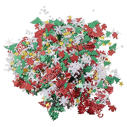 50 g glitzernde Weihnachtsbaum-Schneeflocken-Konfetti-Pailletten DIY Silvester Zuhause Hochzeit Geburtstag Party Dekorationen Tropische dekorative Gastgeschenke (Rot, A) Dekorations-101 von Generisch