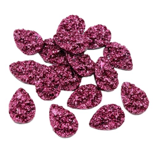 50pcs Harz 10 * 14mm Bling Teardrop Flatback Strass Ornamente DIY Hochzeit Appliques Craft (Hot Pink-L) von Generisch