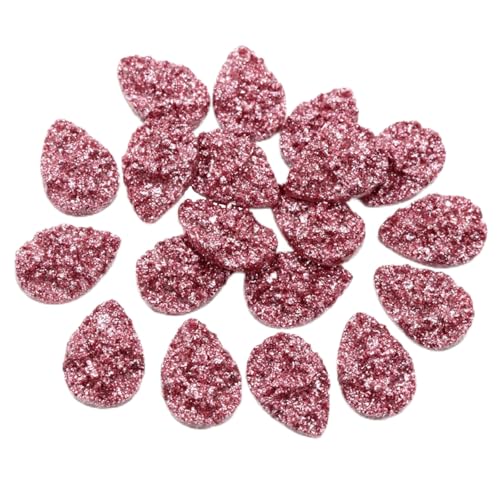 50pcs Harz 10 * 14mm Bling Teardrop Flatback Strass Ornamente DIY Hochzeit Appliques Craft (Pink-L) von Generisch