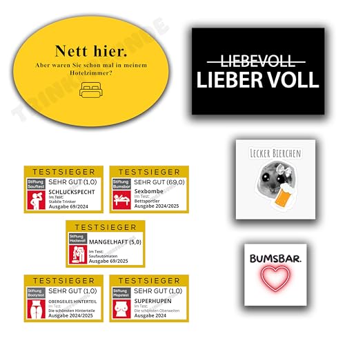 50x Sticker - Testsieger - Bumsbar - Lieber Voll - Nett Hier - Lecker bierchen malle accessoires malle sticker Mallorca accessoires lustige sticker aufkleber lustig lustige festival party sauf agrar von Generisch