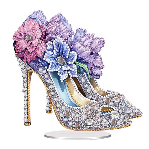 5D DIY Diamond Painting Blume High Heels Ornament, Diamant Malerei Tischdeko, Diamant Painting Tisch Deko, Malen nach Zahlen Erwachsene Geschenk von Generisch