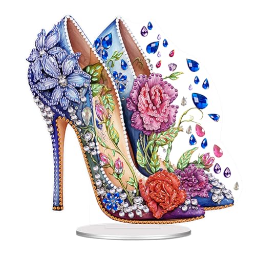 5D DIY Diamond Painting Blume High Heels Ornament, Diamant Malerei Tischdeko, Diamant Painting Tisch Deko, Malen nach Zahlen Erwachsene Geschenk von Generisch