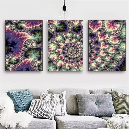 5D Diamant Painting Set,3 Stück Diamond Painting Bilder,DIY Diamant Malerei Kinder Erwachsene Diamond Painting nach Zahlen Diamond Art Kits für Home Wall Décor Abstrakter Wirbel Round 120x60cm Y3704 von Generisch