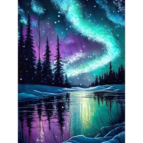 5D Diamond Painting Erwachsene Kits, DIY Diamantmalerei Bilder, Aurora Groß Mosaikherstellung Malen Nach Zahlen Quadrat Full Drill Cross Stickerei Malerei Kits für Home Wand Décor 50x70cm Z-5289 5D Diamond Painting Erwachsene Kits, DIY Diamantmalerei Bilder, Aurora Groß Mosaikherstellung Malen Nach Zahlen Quadrat Full Drill Cross Stickerei Malerei Kits für Home Wand Décor 50x70cm Z-5289 von Generisch