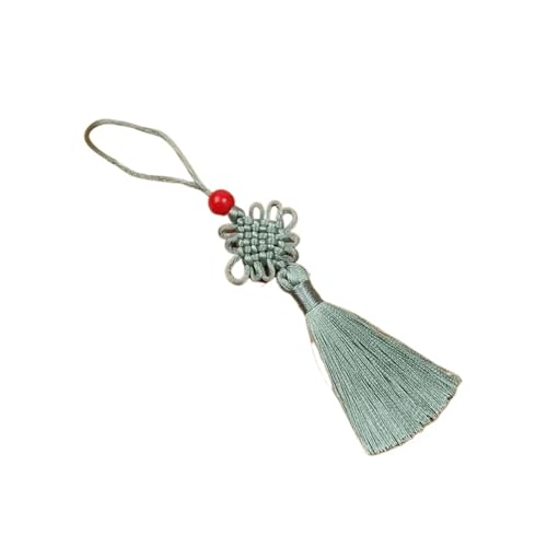 6/10 Stück 5 cm kleine chinesische Knoten-Seidenquasten Anhänger Vorhang Charms Quasten DIY Handwerk Geschenk Schmuckherstellung Dekor Quaste (Hellblau, 6 Stück) von Generisch