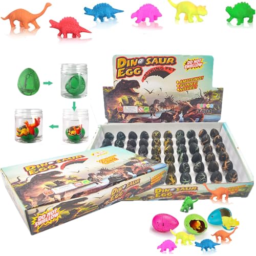 60 kleine Dinosaurier-Eier zum Ausbrüten, können als Partygeschenk für Dinosaurier, Karnevalspreise im Klassenzimmer oder neuartige, im Wasser wachsende Dinosaurier-Eier verwendet werden. (Black) von Generisch