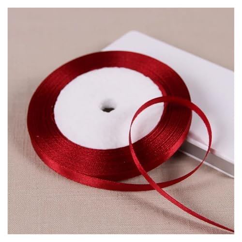 6mm band 22m/rolle hochzeit stuhl dekoration DIY handwerk weiß rot grün blau rosa lila grau band(33 Burgundy,10mm Width) von Generisch