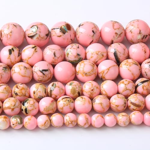 7 WZ Perlen, 10 mm, rosa, türkis, mit Perlmutt, runde Perlen für DIY-Schmuckherstellung, 2 Stränge, 81,3 cm 7 WZ Perlen, 10 mm, rosa, türkis, mit Perlmutt, runde Perlen für DIY-Schmuckherstellung, 2 Stränge, 81,3 cm von Generisch