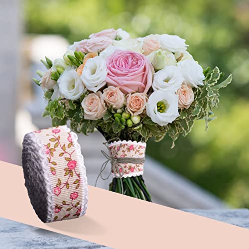 9,1 m langes kleines Spitzenband mit Blumenmuster, zum Basteln, für Kuchen, Backen, Geschenkverpackung, Hochzeit, Weihnachten, LED-Leuchtstäbe (Rosa, A) von Generisch