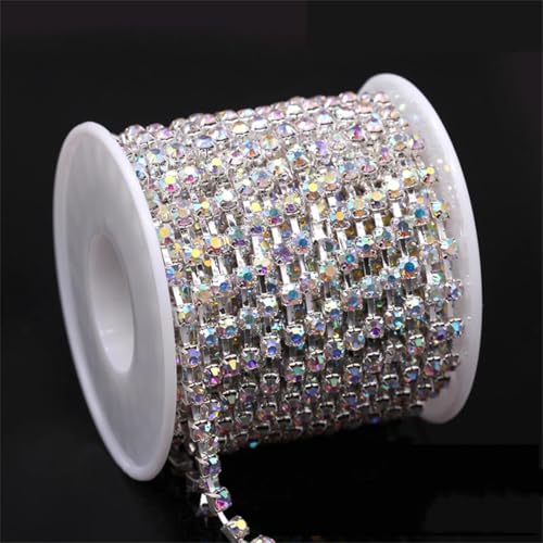 9,1 oder 9,1 m Ss6-Ss38 Glitzerkristall Strass Krallenkette zum Aufnähen auf Kleidung und Kunsthandwerk Dekorationen 9,1 oder 9,1 m Ss6-Ss38 Glitzerkristall Strass Krallenkette zum Aufnähen auf Kleidung und Kunsthandwerk Dekorationen von Generisch