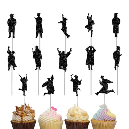 Abschlusskuchentopper, Abschluss -Cupcake -Topper - Herzlichen Glückwunsch Grad Cake Decor Picks - Set von 14 Lebensmittel -Vorspeisen für Party, Dessert Cupcake Dekorationen Abschlusskuchentopper, Abschluss -Cupcake -Topper - Herzlichen Glückwunsch Grad Cake Decor Picks - Set von 14 Lebensmittel -Vorspeisen für Party, Dessert Cupcake Dekorationen von Generisch