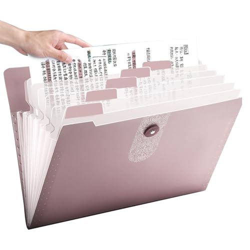 Accordion File Organizer, Erweitern von Dateiordnern - Papier-Organizer-Ordner - Erweiterbarer Aktenordner mit 12 Fächern, tragbarer Dokumenten-Organizer im A4-Letter-Format für die Schule von Generisch