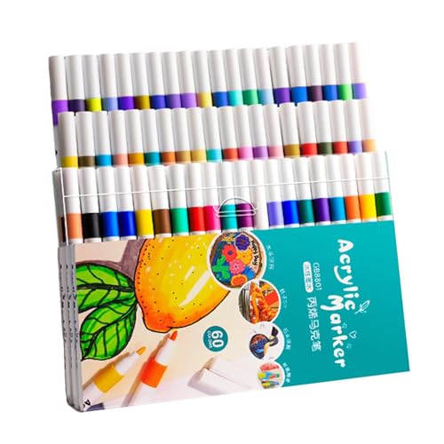 Acryl-Marker - Lackmarker | Filzstifte Set | Schnell trocknendes Kunstzubehör | Wasserdichter Stift für Bastelfarben für Papier, Keramik, Steine, Rucksäcke, Glas von Generisch