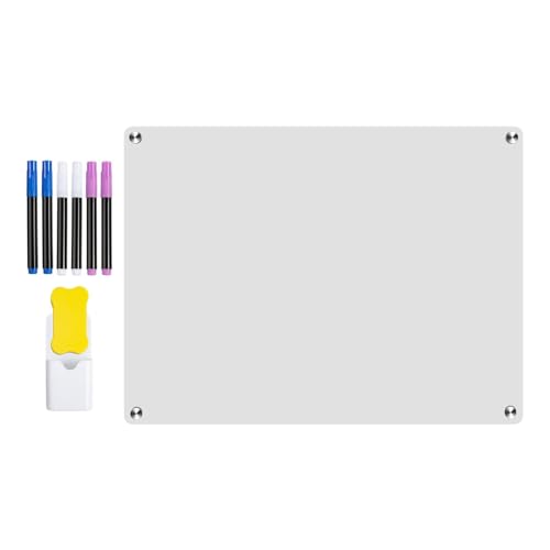 Acryl Notiztafel Magnetisch, Magnetisch Trocken abwischbare Tafel für Kühlschrank, trocken abwischbare Tafel für Wand, Acryl Klarsichttafel, Magnettafel mit Marker und Radiergummi, Kalender von Generisch