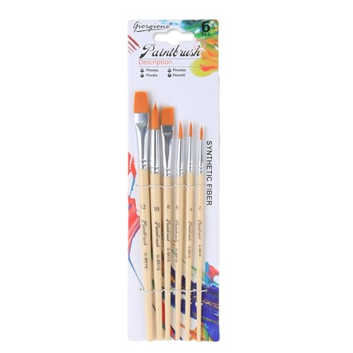 Acryl-Pinsel-Set, Nylon-Pinsel, Künstler-Bastelbedarf, Aquarell und Gouache, hochwertiges Material, bequemer Griff, 19,5 cm, für Acryl, Öl, Aquarell, Gouache von Generisch