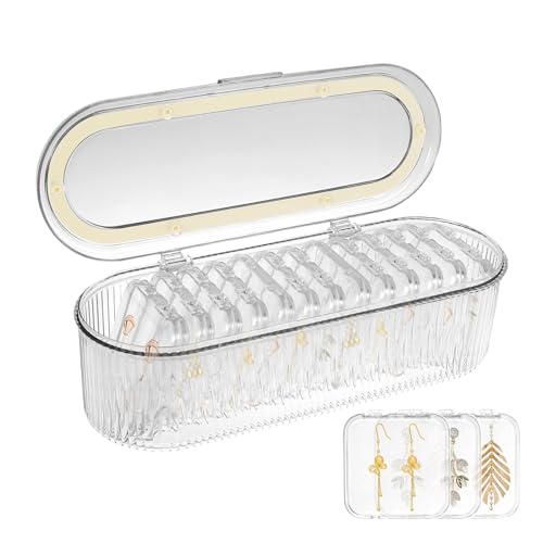 Acryl-Schmuckschatulle – Schmuck-Organizer für Damen, transparente Ohrring-Aufbewahrungsbox, mit 13 kleinen PET-Boxen, Ringe, Halsketten, Armbänder, versiegelte Box für Reisen von Generisch