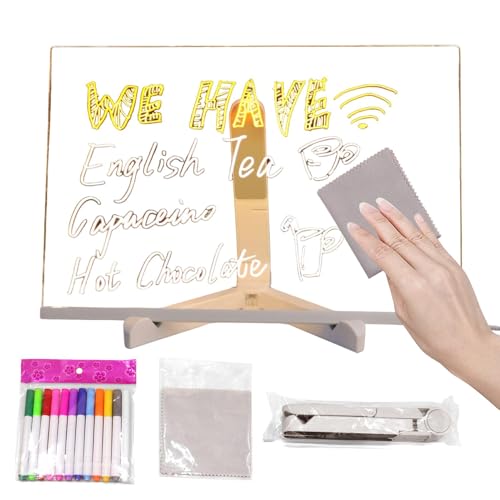 Acryl-Trockenlöschtafel, Leuchtende Acryl-Nachrichtenmarkierungstafel-Glow Memo Note Wiederbeschreibbares LED- -Zeichenbrett,Leuchtendes -Nachrichtenmarkierungsbrett, Leuchtende Memo-Notiz, von Generisch