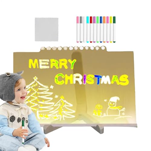 Acryl trocken abwischbare Tafel mit LED – Desktop Memo beleuchtetes Zeichenbrett | Multifunktionales exquisites Acryl trocken abwischbare Tafel für Zuhause, Schule von Generisch