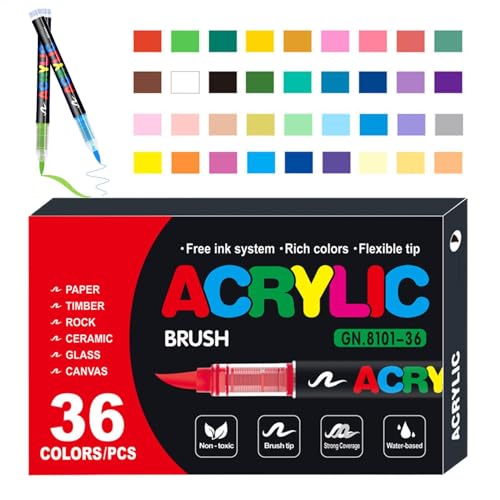 Acrylfarben-Marker – Acryl-Marker-Set | Basteln & Kunstmalstifte | Wasserfeste Acrylmarker, Stein, & Stoff, Leinwand & Papier Kunstmarker, Glas- & Keramikmalstifte von Generisch