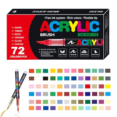 Acrylfarben Marker - Acrylfarben Marker Stifte | Acrylmalstifte | Acrylstifte zum Ausmalen | Wasserfeste Künstler Acrylmarker Set für , Felsmalerei, Stoff, Leinwand, Papier, Glas von Generisch