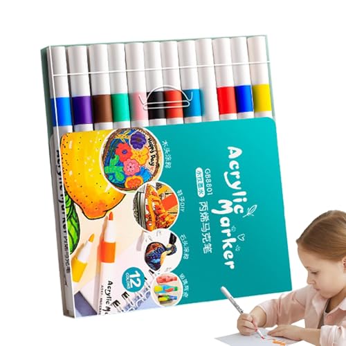 Acrylfarben-Marker – Aquarell-Pinselstifte, deckende Schichtfarben, Künstler-Marker-Set, schnell trocknende Malstifte, wasserfeste Farbstifte für Stein, Stoff, Handwerk, Kalligraphie, Leinwand Acrylfarben-Marker – Aquarell-Pinselstifte, deckende Schichtfarben, Künstler-Marker-Set, schnell trocknende Malstifte, wasserfeste Farbstifte für Stein, Stoff, Handwerk, Kalligraphie, Leinwand von Generisch