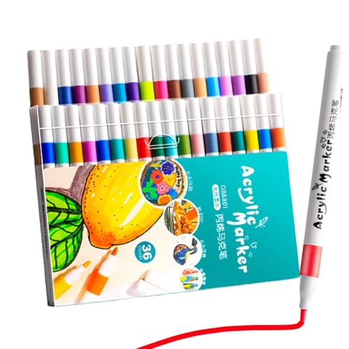 Acrylfarben-Marker – Aquarell-Pinselstifte, deckende Schichtfarben, Künstler-Marker-Set, schnell trocknende Malstifte, wasserfeste Farbstifte für Stein, Stoff, Handwerk, Kalligraphie, Leinwand Acrylfarben-Marker – Aquarell-Pinselstifte, deckende Schichtfarben, Künstler-Marker-Set, schnell trocknende Malstifte, wasserfeste Farbstifte für Stein, Stoff, Handwerk, Kalligraphie, Leinwand von Generisch