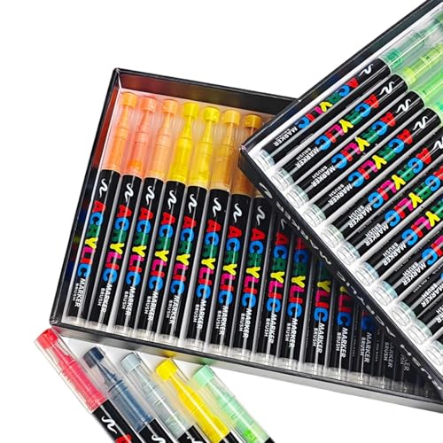 Acrylfarbenmarkierungen | Multifunktionales Malstift -Set, 48 Farben wasserdichte Farbmarker Stift für Gestein, Papier, Metall, Leinwand, Glas von Generisch