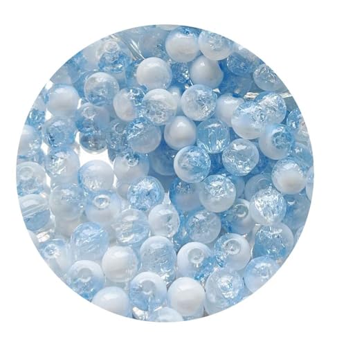 Acrylglasperlen, 8 mm, 10 mm, für Zubehör, Armbänder, Zifferblatt-Halsketten, handgefertigt, runde Glasperlen (8 mm - 50 Stück, blauer Himmel), 50/30 Stück von Generisch