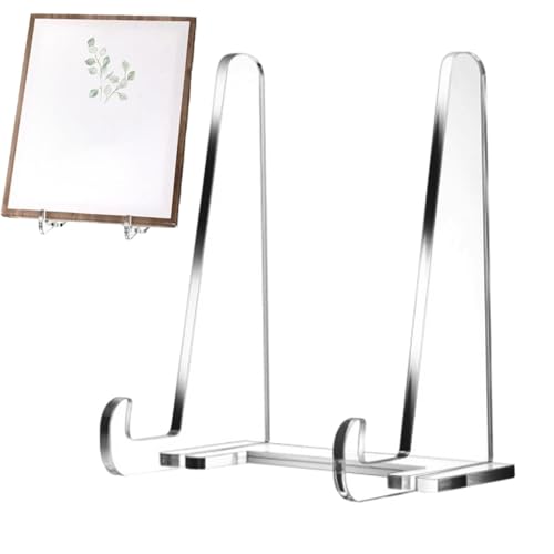 Acrylplatte steht für Display, Acryl Staffelei -Anzeigestand Klare Fotobasis Staffelei Rack für Home Kitchen School Tabletop Storage Bracket für Kunstwerkeunterlagen von Generisch