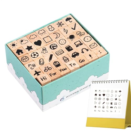 Adorable Wooden Stamps, Wood Rubber Stamp, Card Making Stamp Kit, Creative Wooden Stamp Set, Portable Art Crafts Rubber Stamp Signet Kit for Adults, All Ages, Friends, Kids, Family von Generisch