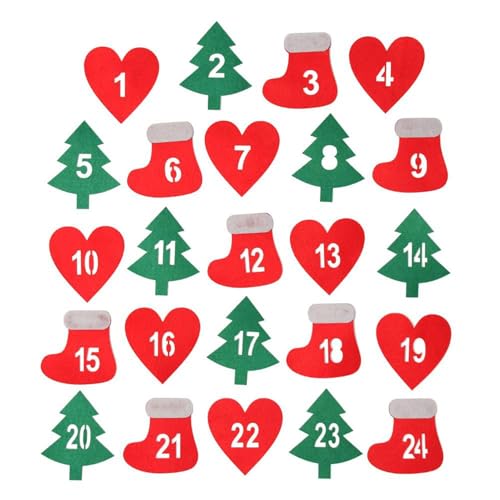 Adventskalender Aufkleber Set Zahlen 1-24, 24-Tage Weihnachts Countdown-Aufkleber 1-24, Zahlen Aufkleber Versiegelungsetiketten Für Weihnachts Dekoration von Generisch