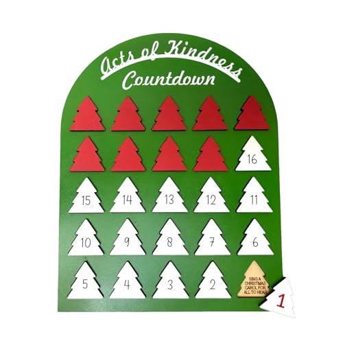 Adventskalender aus Holz | Arch House 24 Tage Countdown-Kalender | Süße Feiertagsdekoration für Weihnachtsbaum | Perfekte Erinnerung und Weihnachtsbedarf für Erwachsene und Familien von Generisch