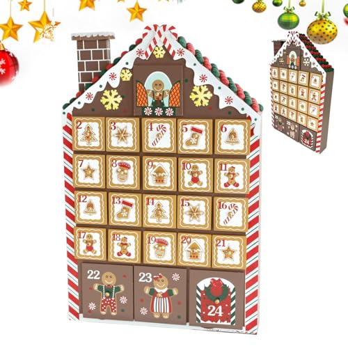 Adventskalender aus Holz zum Befüllen, Wiederverwendbarer Adventskalender Tannenbaum, Adventskalender Holz zum befüllen, Wiederverwendbarer DIYs Weihnachtskalender mit 24 Schubfächer von Generisch