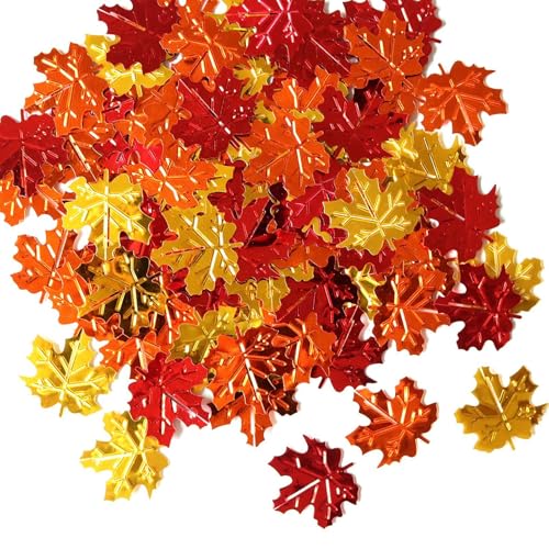 Ahornblätter-Konfetti, Thanksgiving-Blätter-Konfetti - Thanksgiving Konfetti Konfetti - 15 g Ahornblätter-Form, Glitzer-Tischkonfetti für Thanksgiving, Ahornblätter-Konfetti- -Sets von Generisch