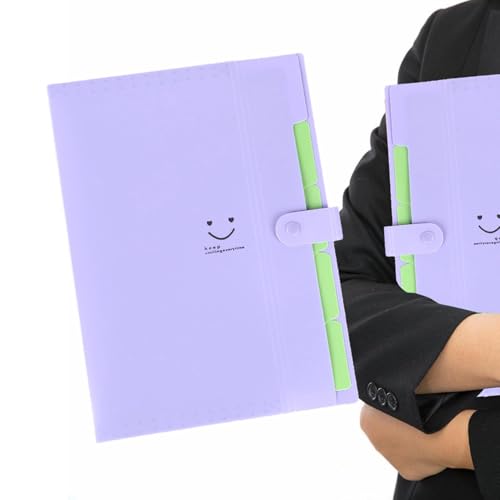 Aktenordner A4,Ordner mit Trennwänden | Wasserdichter geteilter Dokumentenhalter im A4-Format | Platzsparender Datei-Organizer mit 5 Taschen und 4 Laschen, großer Kapazität für Zuhause, Schule, Klasse von Generisch