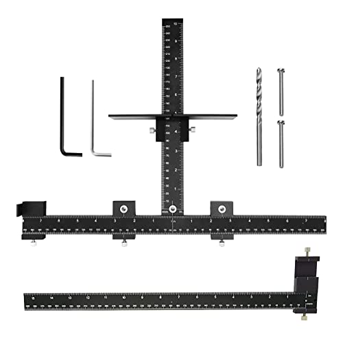 Aluminium-Schrank-Hardware-Vorrichtung mit verlängertem Lineal für verstellbare Zoll-Locator-Bohrführungsschablonen, Holzvorrichtungen für die Installation von Türschubladen, Frontknöpfen und Griffen von Generisch