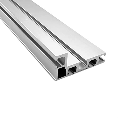 Aluminiumprofil-Zaun, 75 mm Höhe, Schütte, T-Schienen, Gleitklammern, Gehrungslehre, Holzbearbeitungswerkzeug, 120 cm, robustes Aluminium-Zaunsystem mit T-Schienen für präzise Holzbearbeitung von Generisch