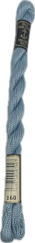 Anchor Perlgarn Stärke 5 4585000-00160 blau Eisblau Stickgarn, 100% Baumwolle, 5g Strängchen von Generisch